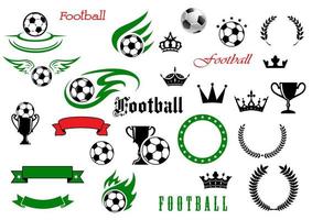 symboles de jeu de football ou de football pour la conception de sport vecteur