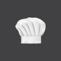 chapeau de chef de restaurant, toque réaliste de cuisinier ou de boulanger vecteur