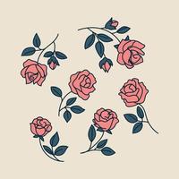 illustration de belles roses vecteur