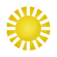 conception d'icône d'été isolée par vecteur de soleil. symbole de soleil jaune vecteur abstrait