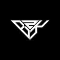 création de logo lettre bzk avec graphique vectoriel, logo bzk simple et moderne en forme de triangle. vecteur