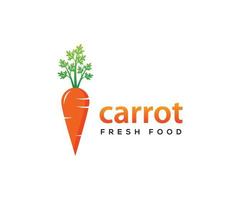 modèle de conception de logo de nourriture fraîche de carotte vecteur