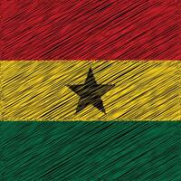 fête de l'indépendance du ghana 6 mars, conception de drapeau carré vecteur