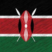fête de l'indépendance du kenya 12 décembre, conception de drapeau carré vecteur