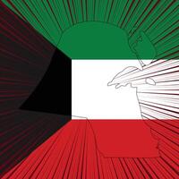 conception de la carte de la fête nationale du koweït vecteur