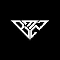 conception créative du logo bmz letter avec graphique vectoriel, logo bmz simple et moderne en forme de triangle. vecteur