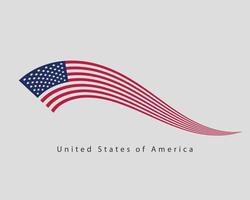 vecteur de drapeau américain. symbole des États-Unis d'Amérique de style moderne. élément de conception de bannière américaine