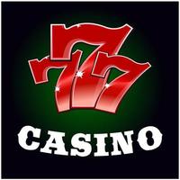 icône de jackpot de casino avec un numéro porte-bonheur rouge vecteur