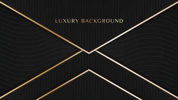 concept de fond de luxe noir élégant avec des lignes d'or foncé et une texture 3d ondulée vecteur