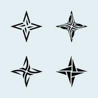 vecteur de pack d'étoiles shuriken avec des types de forme