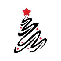 dessin abstrait d'un arbre de Noël sur fond blanc - vecteur