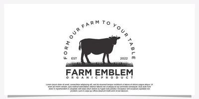 création de logo emblème de la ferme sur fond blanc animal de ferme vecteur premium partie 1