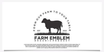 création de logo emblème de la ferme sur fond blanc vecteur premium animal de ferme partie 2