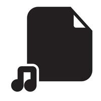 style solide d'icône de fichiers de musique vecteur