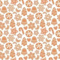 pain d'épice noël modèle sans couture maison biscuits isolés sur illustration vectorielle blanc vecteur