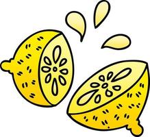 citron de dessin animé ombré dégradé décalé vecteur