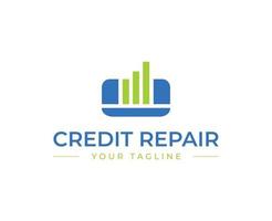 modèle de conception de logo d'entreprise de réparation de crédit vecteur