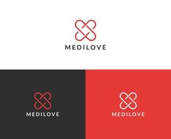 vecteur gratuit de conception de logo d'amour médical