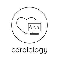 icône de ligne cardiologie vecteur