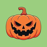 tête de citrouille monstre halloween dessin animé mignon doodle icône illustration vecteur
