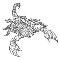 dessin au trait scorpion vecteur