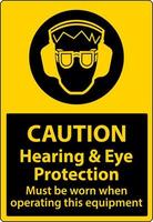 Attention audience et signe de protection des yeux sur fond blanc vecteur