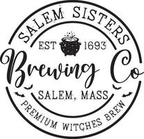 salem sisters brewing co, camion d'halloween, joyeux halloween, fichier d'illustration vectorielle vecteur