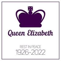 londres, angleterre 09.10.2022 mort reine elizabeth. profil latéral en couronne. vecteur