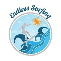 logo vectoriel de surf sans fin coloré
