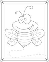 abeille mignonne adaptée à l'illustration vectorielle de la page de coloriage pour enfants vecteur