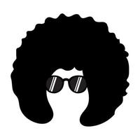 modèle de conception d'icône de femme afro. silhouette d'une fille bouclée. le concept de coiffures, boucles. illustration vectorielle vecteur