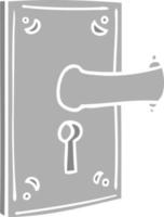 dessin animé doodle d'une poignée de porte vecteur