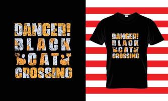 danger chat noir ... t-shirt halloween vecteur