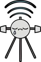 satellite de pleurs de dessin animé mignon vecteur