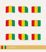 drapeaux vectoriels de guinée, collection de drapeaux de guinée. vecteur