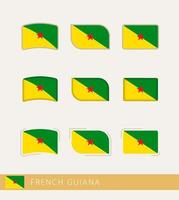 drapeaux vectoriels de la guyane française, collection de drapeaux de la guyane française. vecteur