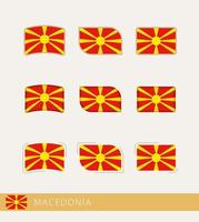 drapeaux vectoriels de macédoine, collection de drapeaux de macédoine. vecteur