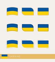 drapeaux vectoriels d'ukraine, collection de drapeaux d'ukraine. vecteur