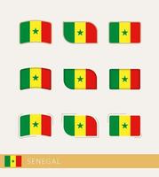 drapeaux vectoriels du sénégal, collection de drapeaux du sénégal. vecteur