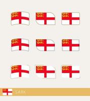 drapeaux vectoriels de sark, collection de drapeaux de sark. vecteur