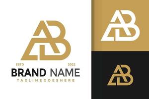 création de logo monogramme lettre ab, vecteur de logos d'identité de marque, logo moderne, modèle d'illustration vectorielle de dessins de logo