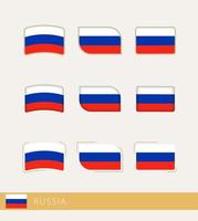 drapeaux vectoriels de la russie, collection de drapeaux de la russie. vecteur