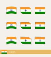 drapeaux vectoriels de l'inde, collection de drapeaux de l'inde. vecteur