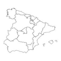 carte des régions d'espagne. illustration vectorielle. vecteur