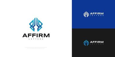 lettre abstraite un logo avec un style moderne et futuriste en dégradé bleu. lettre un logo monogramme vecteur