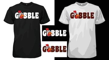 gobble thanksgiving t-shirt design, t-shirt drôle de dinde sauvage vecteur