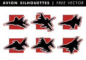 Avion silhouettes vecteur gratuit