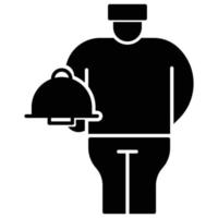 icône de la serveuse, thème du service alimentaire vecteur