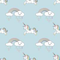 illustration vectorielle de licorne mignon motif sans couture. vecteur