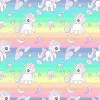 illustration vectorielle de licorne mignon motif sans couture. vecteur